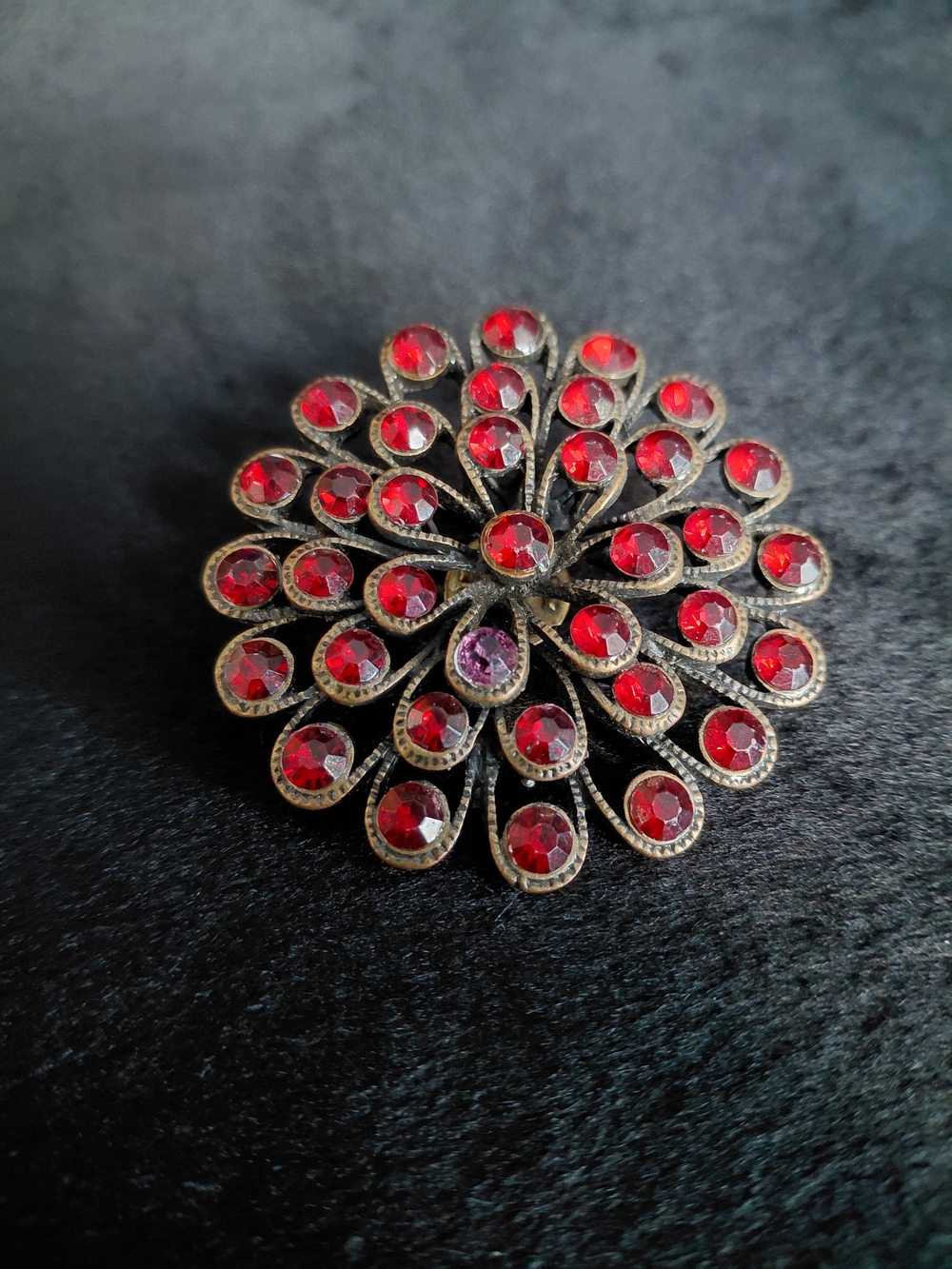 Rhinestone Floral Statement Brooch